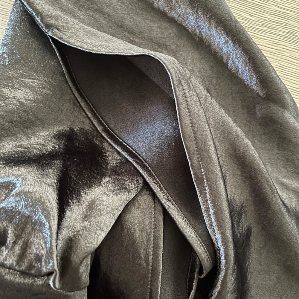 BANANA REPUBLIC | Luxury Evening Boatneck Satin Sheen Mini Dress Black | Size 2 - Picture 8 of 8